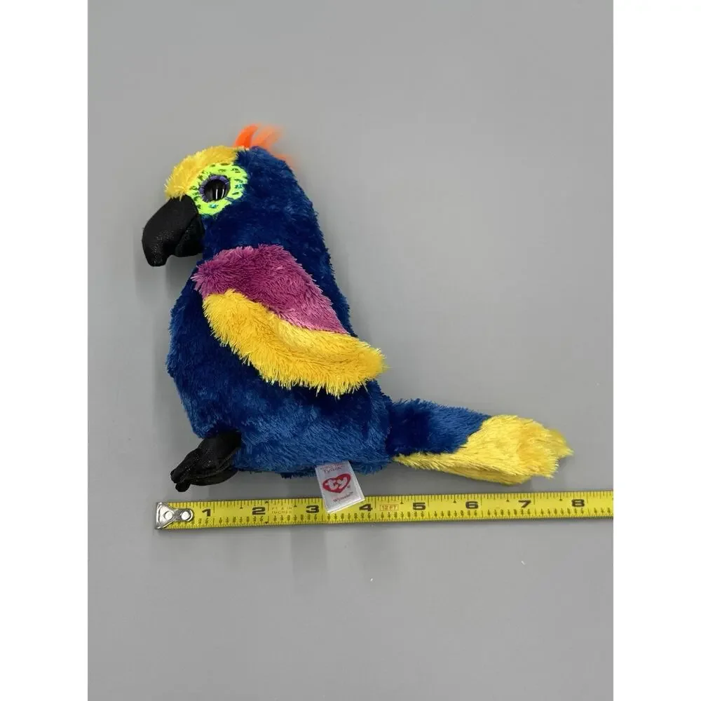 Ty Beanie Boos WYNNIE Macaw Parrot Rainbow Multi-Colored Plush 6” Stuffed Animal